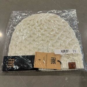 Frye Ivory Cable Knit Beanie